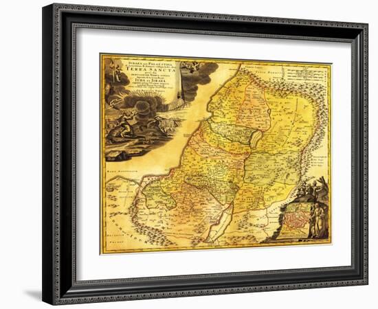 Palestine - Panoramic Map-Lantern Press-Framed Art Print