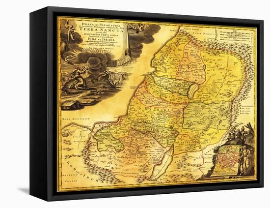 Palestine - Panoramic Map-Lantern Press-Framed Stretched Canvas