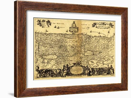 Palestine - Panoramic Map-Lantern Press-Framed Art Print