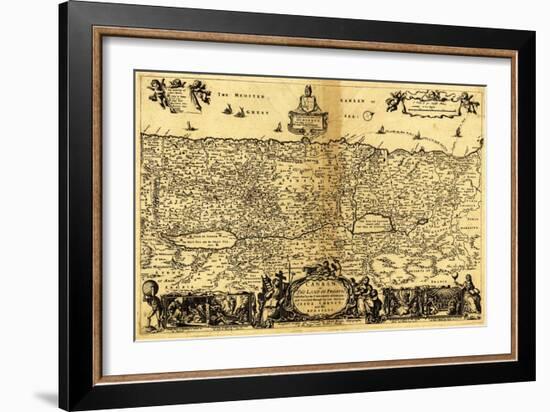 Palestine - Panoramic Map-Lantern Press-Framed Art Print