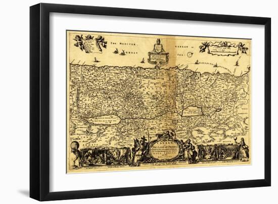 Palestine - Panoramic Map-Lantern Press-Framed Art Print