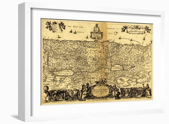 Palestine - Panoramic Map-Lantern Press-Framed Art Print