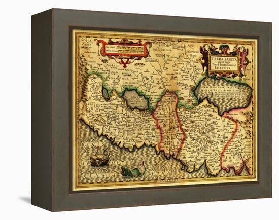 Palestine - Panoramic Map-Lantern Press-Framed Stretched Canvas