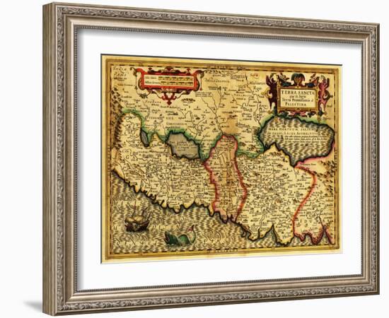 Palestine - Panoramic Map-Lantern Press-Framed Art Print