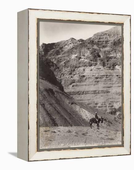 Palestinian Man on Donkey-null-Framed Premier Image Canvas