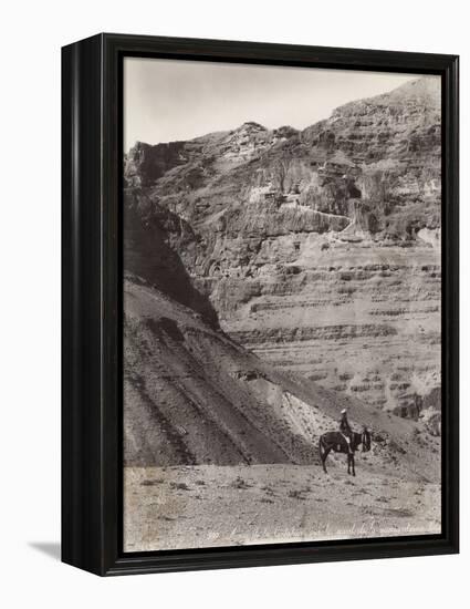 Palestinian Man on Donkey-null-Framed Premier Image Canvas