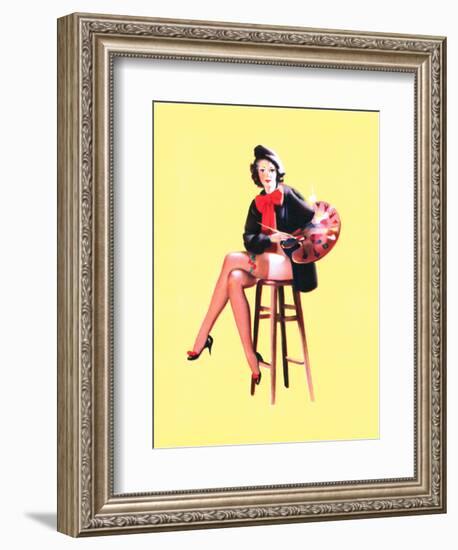 Palette-Able Pin-Up 1937-Gil Elvgren-Framed Art Print