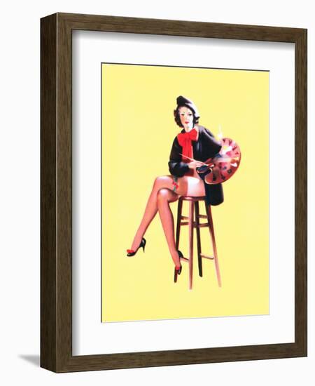 Palette-Able Pin-Up 1937-Gil Elvgren-Framed Art Print