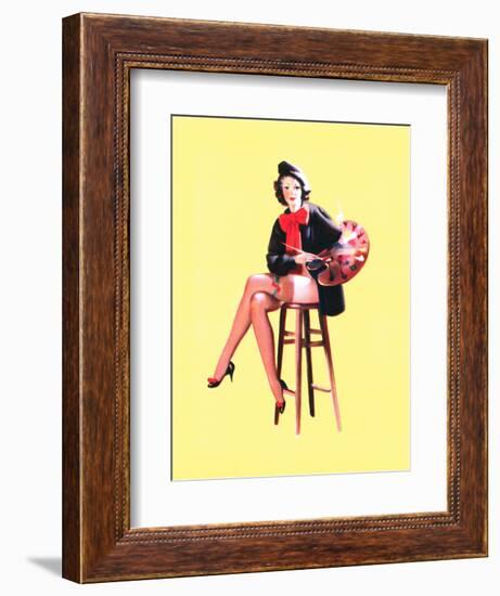 Palette-Able Pin-Up 1937-Gil Elvgren-Framed Art Print