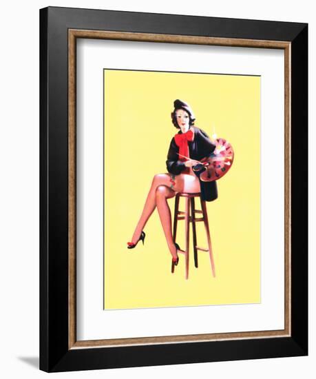 Palette-Able Pin-Up 1937-Gil Elvgren-Framed Art Print