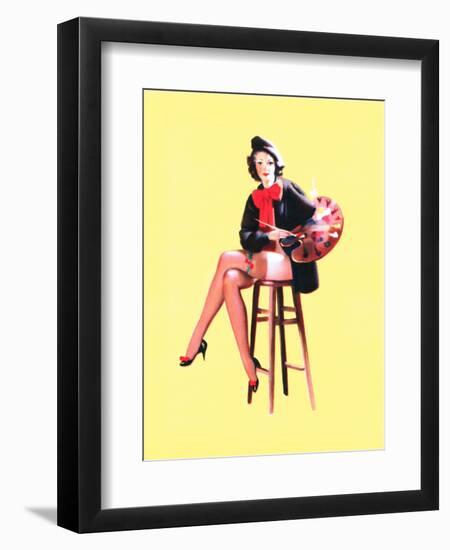 Palette-Able Pin-Up 1937-Gil Elvgren-Framed Art Print