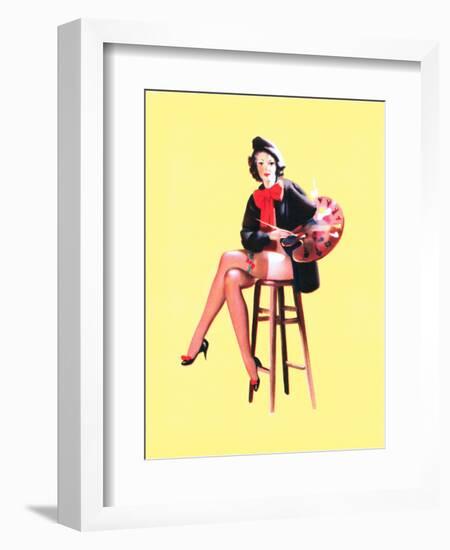 Palette-Able Pin-Up 1937-Gil Elvgren-Framed Art Print