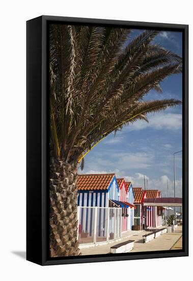 Palheiros' Typical Colorful Houses, Costa Nova, Aveiro, Portugal-Julie Eggers-Framed Premier Image Canvas