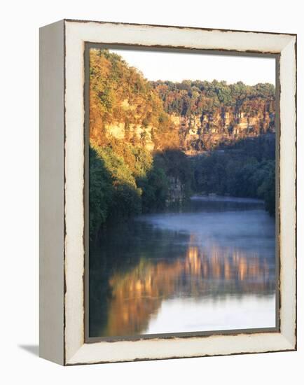 Palisades Mirrored on Kentucky River Against Sunset, Kentucky, USA-Adam Jones-Framed Premier Image Canvas