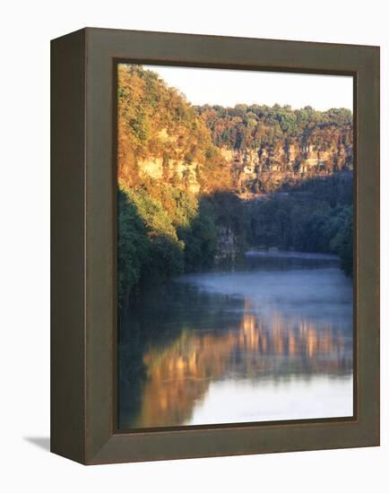 Palisades Mirrored on Kentucky River Against Sunset, Kentucky, USA-Adam Jones-Framed Premier Image Canvas