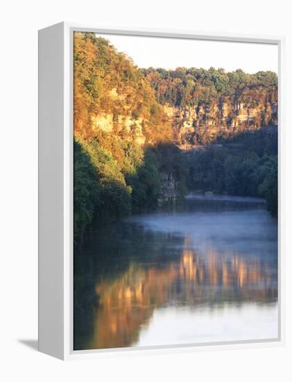 Palisades Mirrored on Kentucky River Against Sunset, Kentucky, USA-Adam Jones-Framed Premier Image Canvas