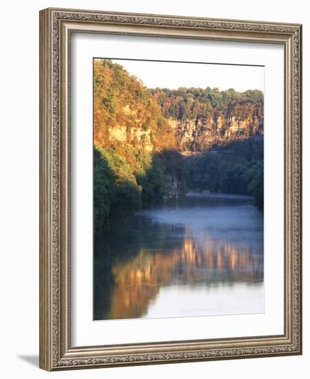 Palisades Mirrored on Kentucky River Against Sunset, Kentucky, USA-Adam Jones-Framed Photographic Print