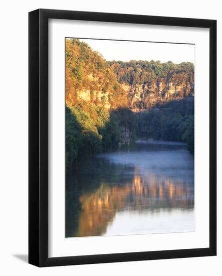 Palisades Mirrored on Kentucky River Against Sunset, Kentucky, USA-Adam Jones-Framed Photographic Print