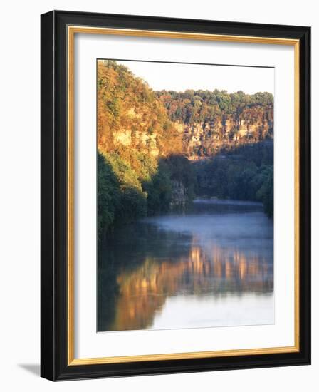 Palisades Mirrored on Kentucky River Against Sunset, Kentucky, USA-Adam Jones-Framed Photographic Print