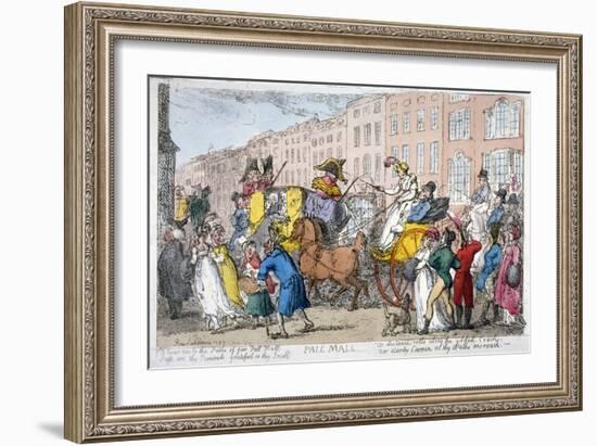 Pall Mall, 1807-Thomas Rowlandson-Framed Giclee Print