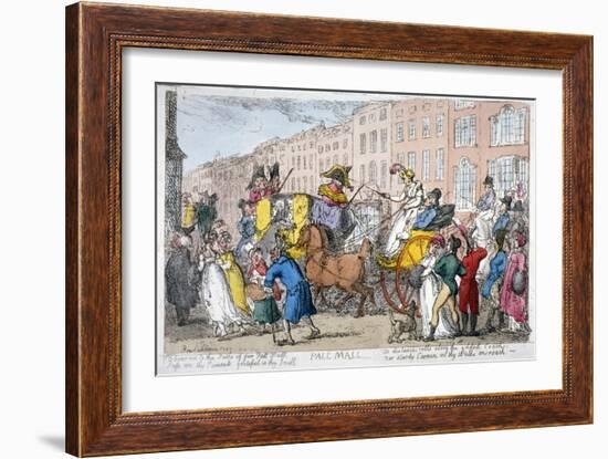 Pall Mall, 1807-Thomas Rowlandson-Framed Giclee Print