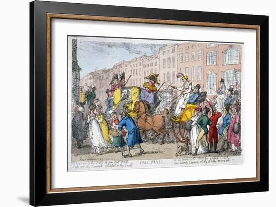 Pall Mall, 1807-Thomas Rowlandson-Framed Giclee Print