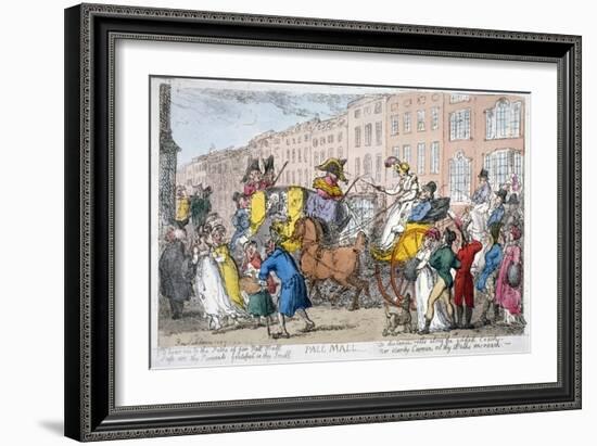 Pall Mall, 1807-Thomas Rowlandson-Framed Giclee Print