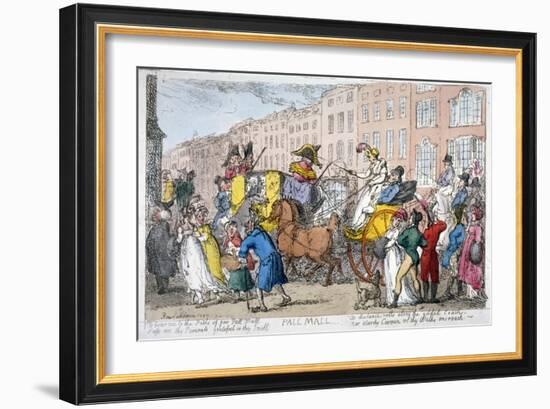 Pall Mall, 1807-Thomas Rowlandson-Framed Giclee Print