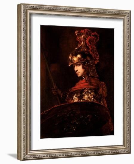 Pallas Athena Or, Armoured Figure, 1664-65-Rembrandt van Rijn-Framed Giclee Print