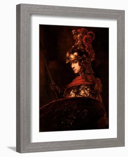 Pallas Athena Or, Armoured Figure, 1664-65-Rembrandt van Rijn-Framed Giclee Print