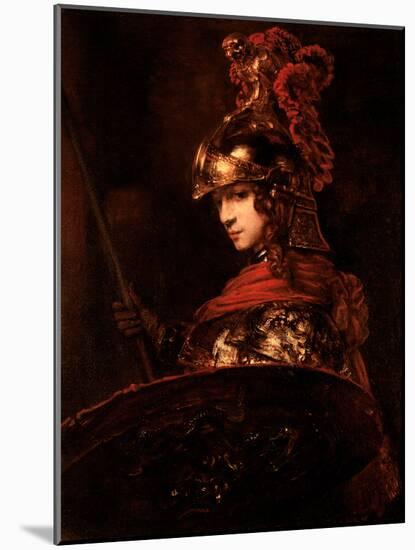 Pallas Athena Or, Armoured Figure, 1664-65-Rembrandt van Rijn-Mounted Giclee Print