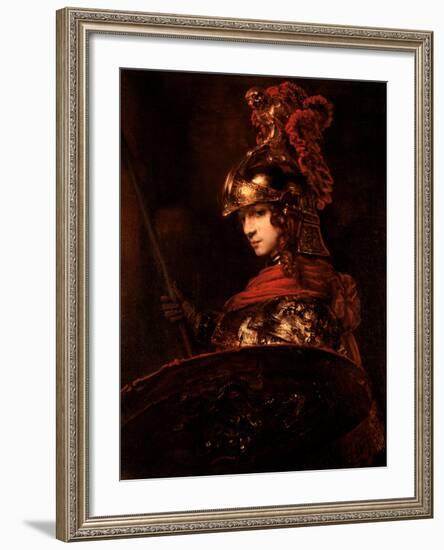 Pallas Athena Or, Armoured Figure, 1664-65-Rembrandt van Rijn-Framed Giclee Print