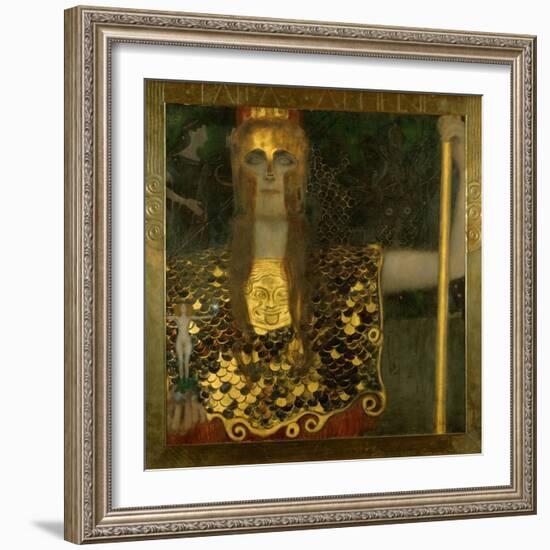 Pallas Athene. Oil on canvas (1898) 75 x 75 cm.-Gustav Klimt-Framed Giclee Print