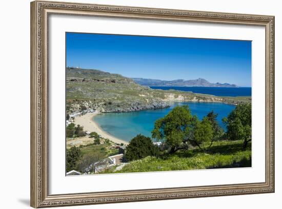 Pallas Beach in Lindos, Rhodes, Dodecanese Islands, Greek Islands, Greece, Europe-Michael Runkel-Framed Photographic Print