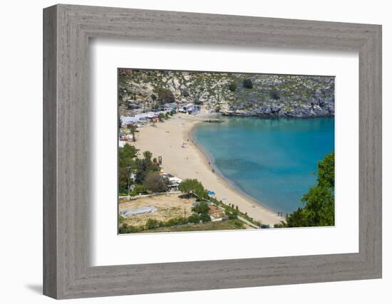 Pallas Beach in Lindos, Rhodes, Dodecanese Islands, Greek Islands, Greece, Europe-Michael Runkel-Framed Photographic Print