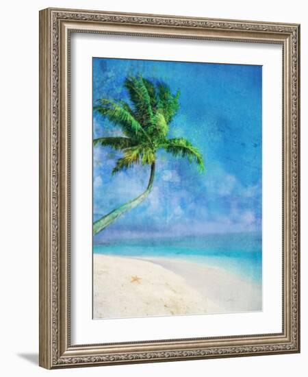 Palm Beach and Starfish-Ken Roko-Framed Art Print