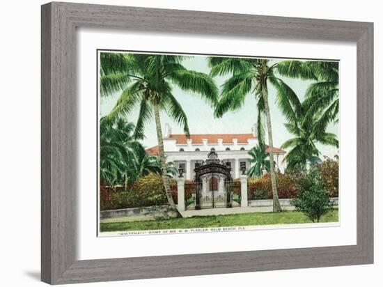 Palm Beach, Florida - Flagler House, Whitehall Exterior View-Lantern Press-Framed Art Print