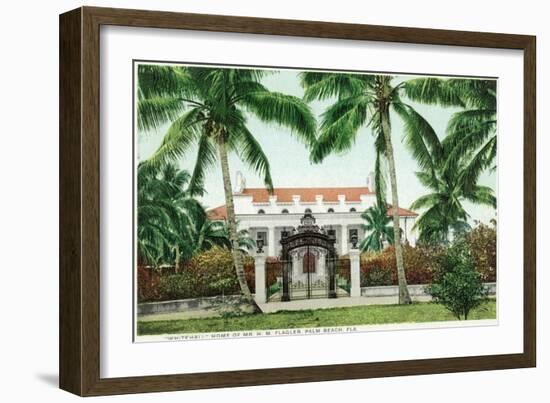 Palm Beach, Florida - Flagler House, Whitehall Exterior View-Lantern Press-Framed Art Print