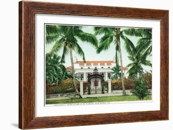 Palm Beach, Florida - Flagler House, Whitehall Exterior View-Lantern Press-Framed Art Print