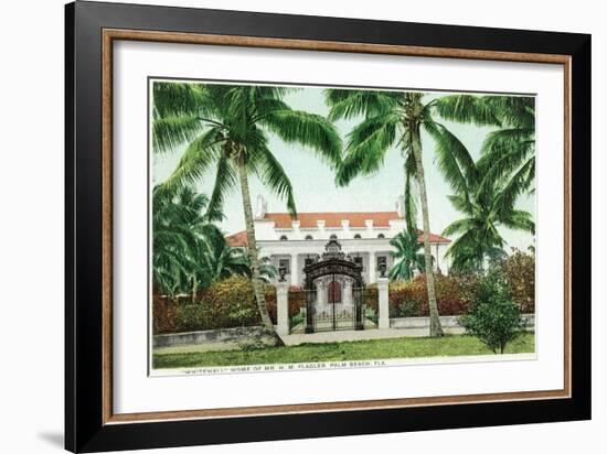 Palm Beach, Florida - Flagler House, Whitehall Exterior View-Lantern Press-Framed Art Print