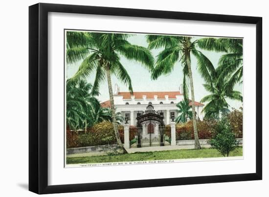 Palm Beach, Florida - Flagler House, Whitehall Exterior View-Lantern Press-Framed Art Print