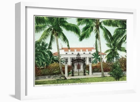 Palm Beach, Florida - Flagler House, Whitehall Exterior View-Lantern Press-Framed Art Print