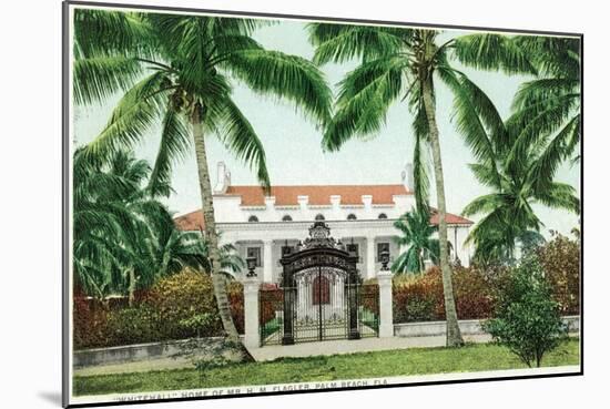 Palm Beach, Florida - Flagler House, Whitehall Exterior View-Lantern Press-Mounted Art Print