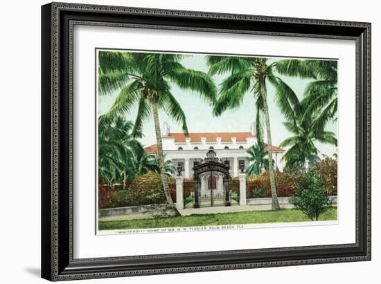 Palm Beach, Florida - Flagler House, Whitehall Exterior View-Lantern Press-Framed Art Print