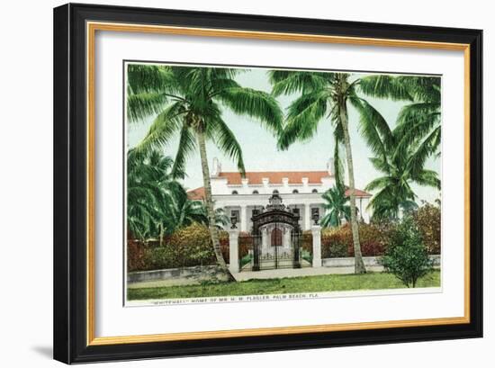 Palm Beach, Florida - Flagler House, Whitehall Exterior View-Lantern Press-Framed Art Print