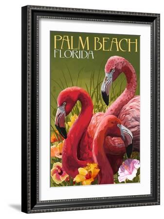 Flamingo Birds Florida United States  America Travel Advertisement Art Poster 