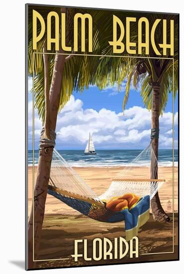 Palm Beach, Florida - Palms and Hammock-Lantern Press-Mounted Art Print