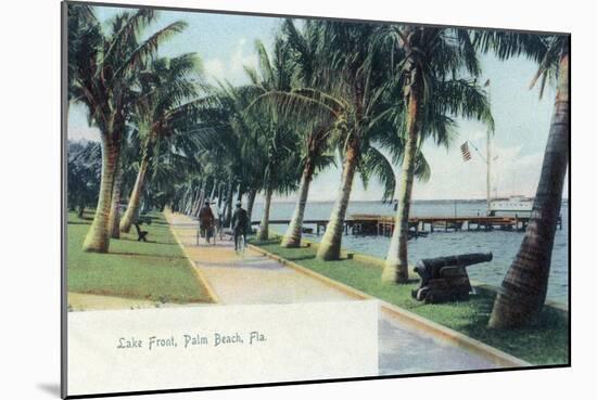 Palm Beach, Florida - View of the Lake Front-Lantern Press-Mounted Art Print