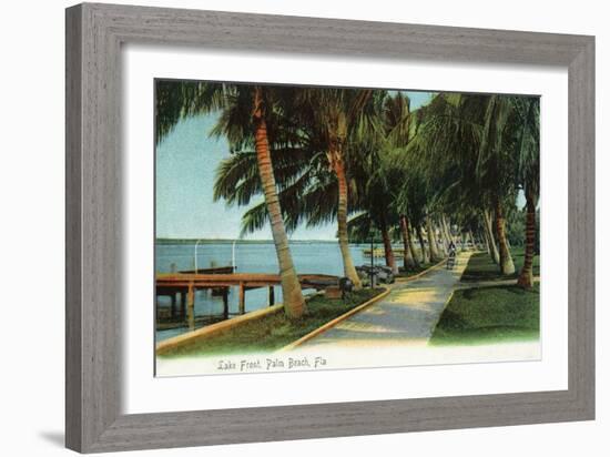 Palm Beach, Florida - View of the Lake Front-Lantern Press-Framed Art Print