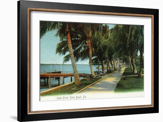 Palm Beach, Florida - View of the Lake Front-Lantern Press-Framed Art Print